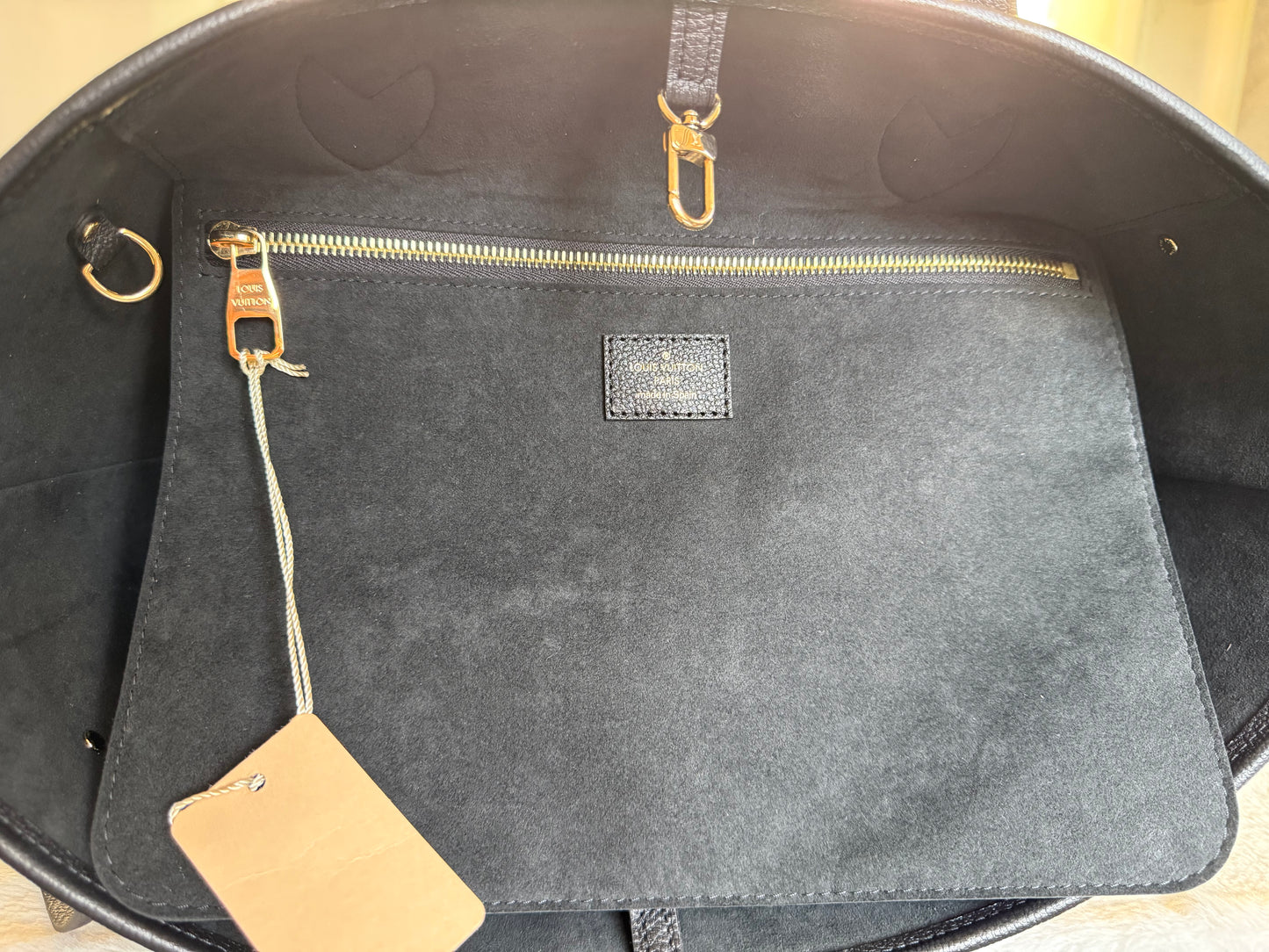 BRAND NEW Louis Vuitton Neverfull Mono Giant Empreinte Black/Beige