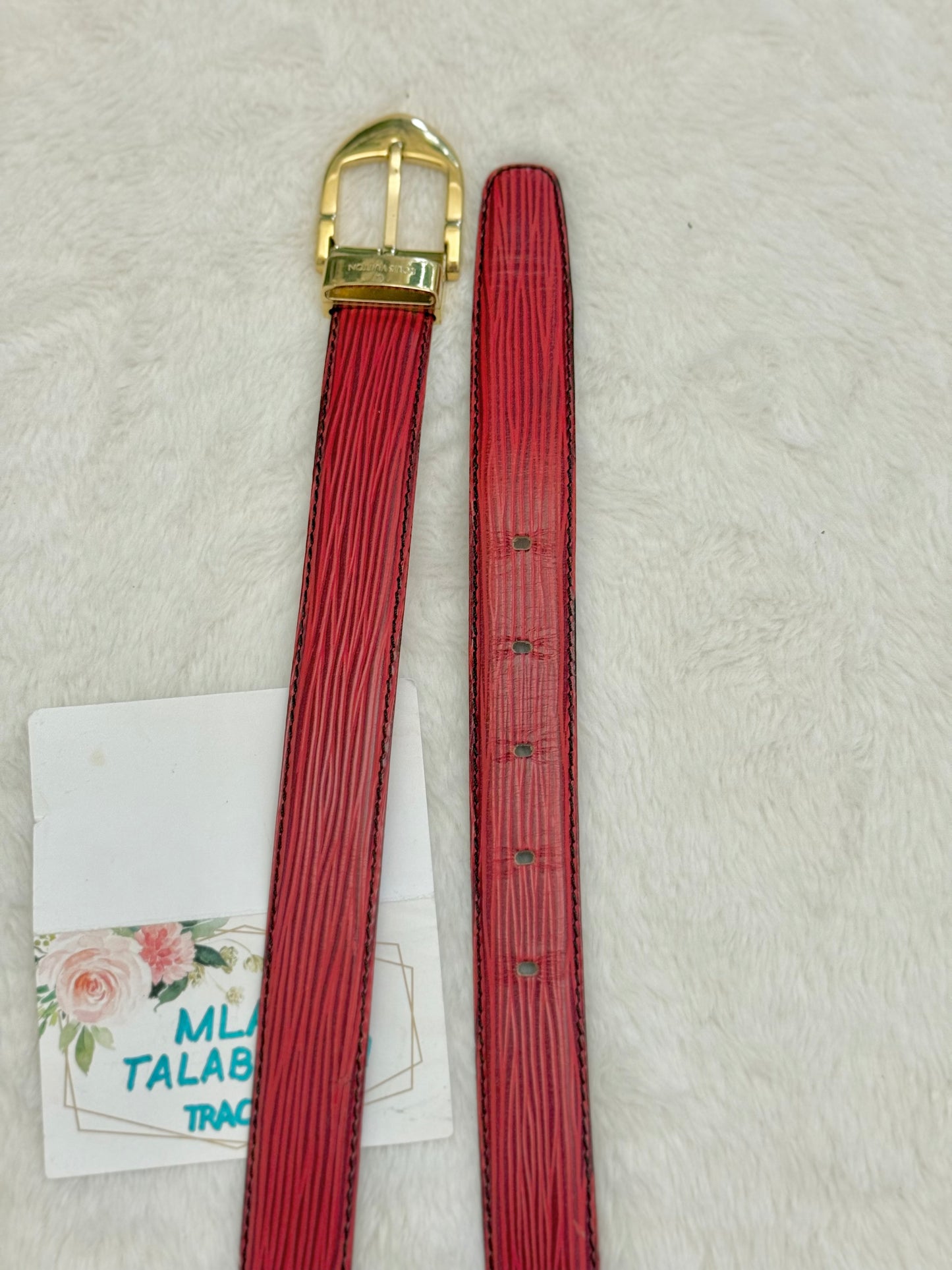Red Epi Pochette Ceinture Tilsitt Belt and Pouch Vintage