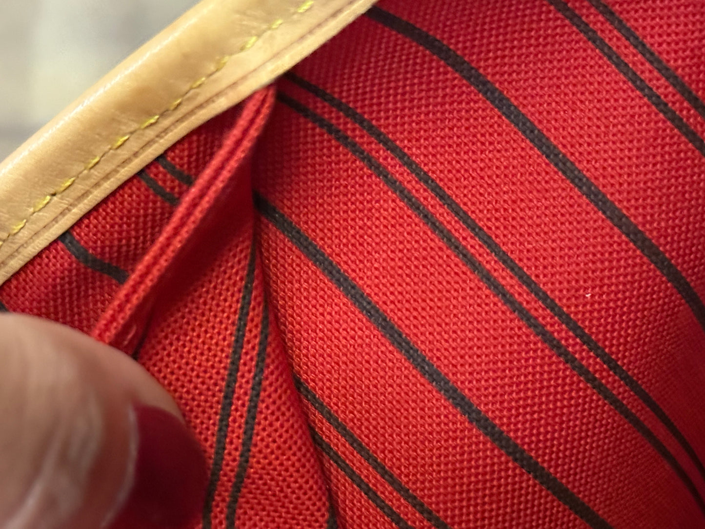 Louis Vuitton Neverfull MM Mono Cherry Bag and Pouch
