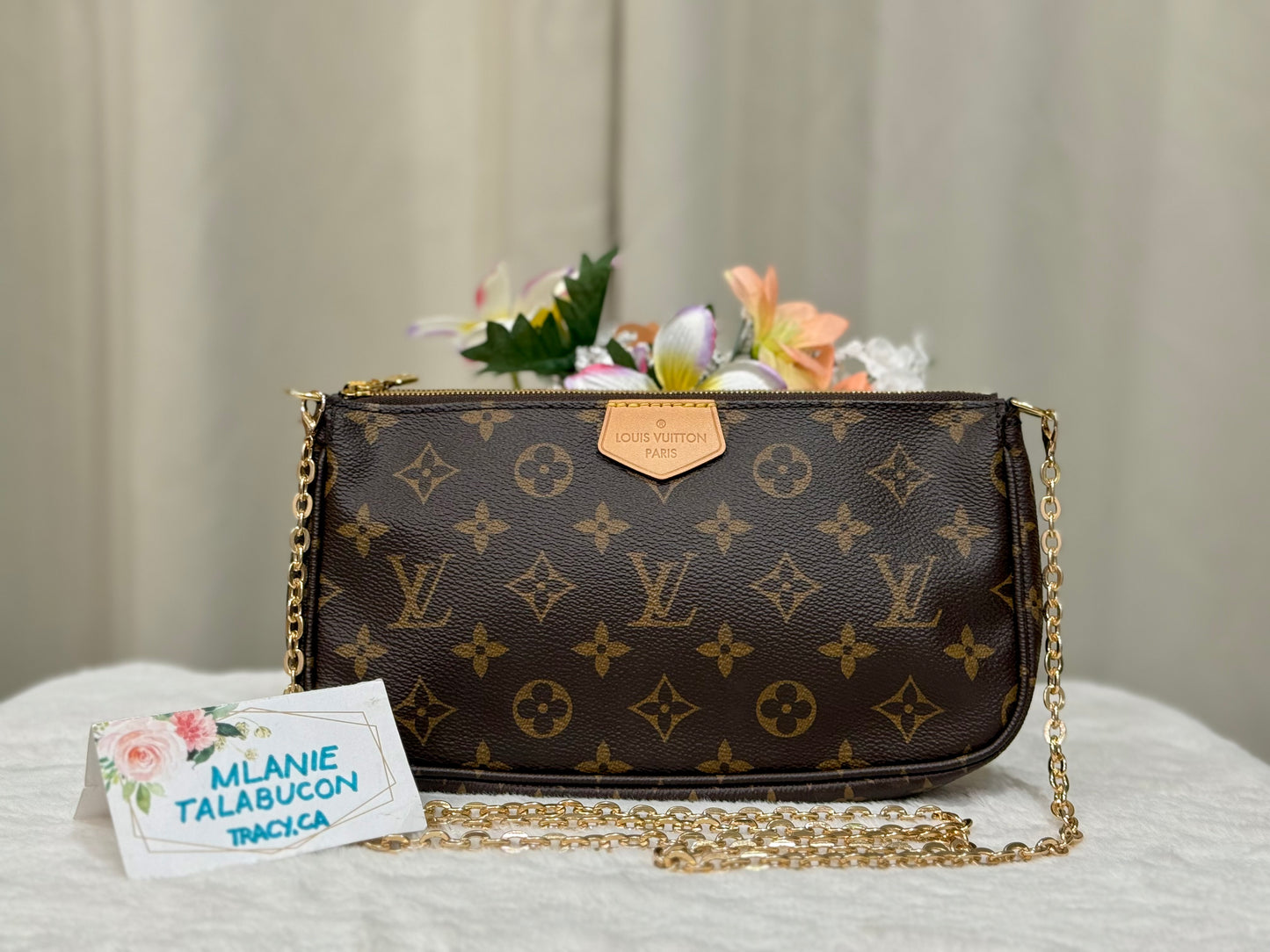 Louis Vuitton Multi Pochette Accessoires with Light Pink Strap