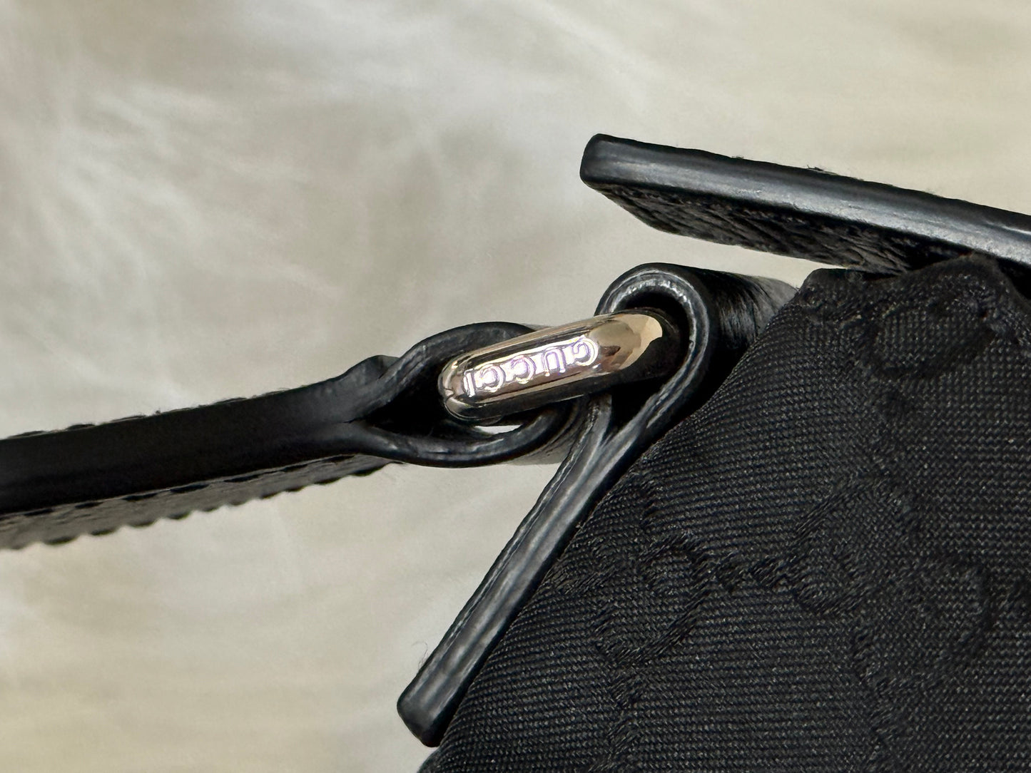 Gucci Nylon GG Canvas Messenger Bag Black 449183