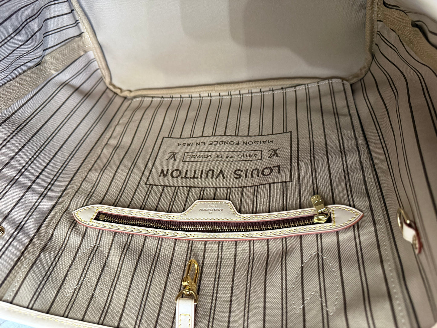 Louis Vuitton Neverfull MM Mono Beige Bag Only