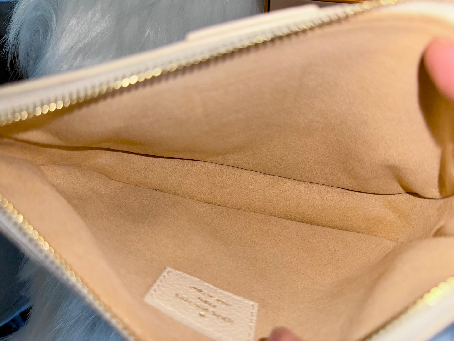 Louis Vuitton Small Pochette Giant Empreinte Cream from MPA