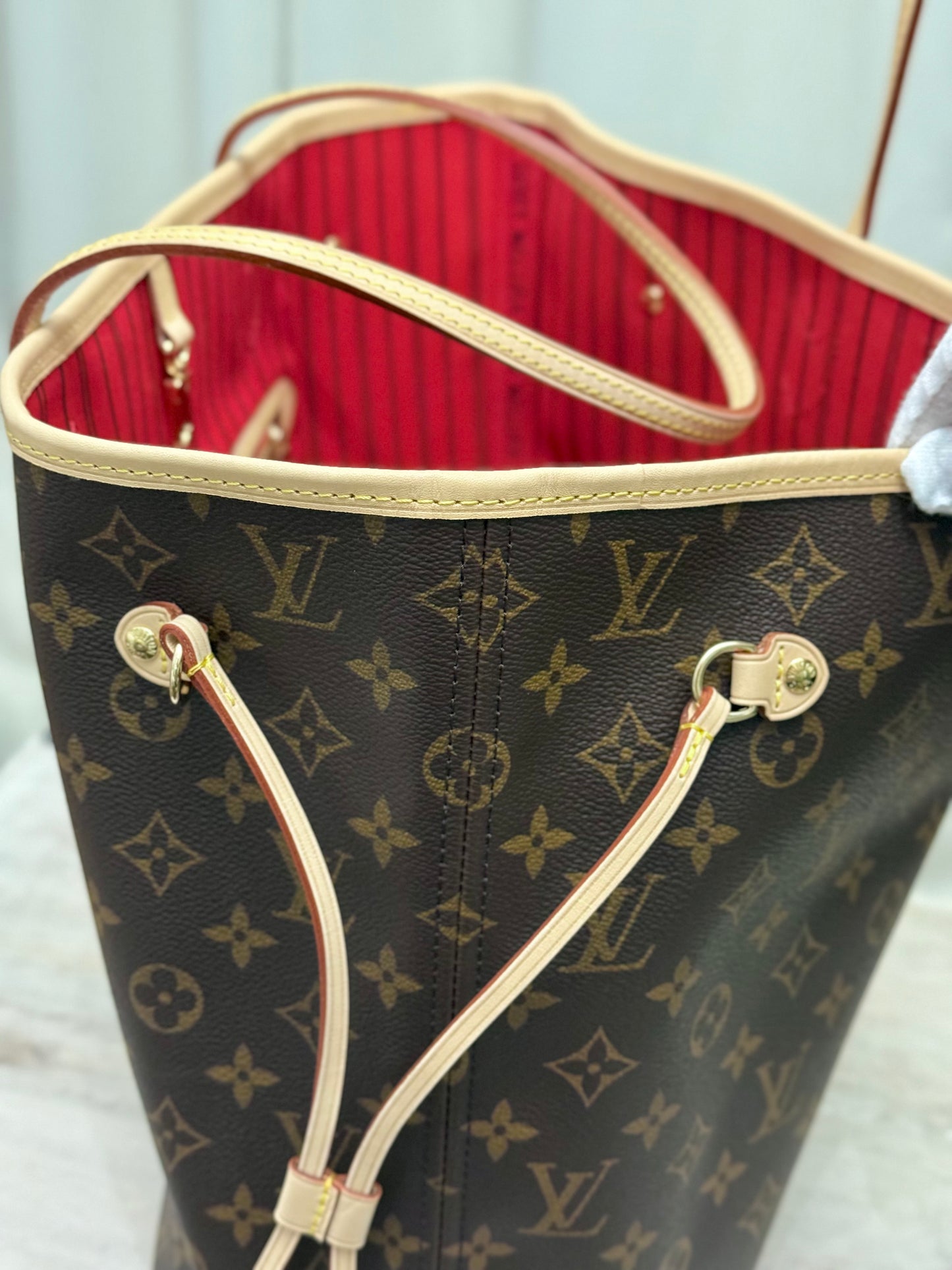 Louis Vuitton Neverfull MM Mono Cerise Bag Only