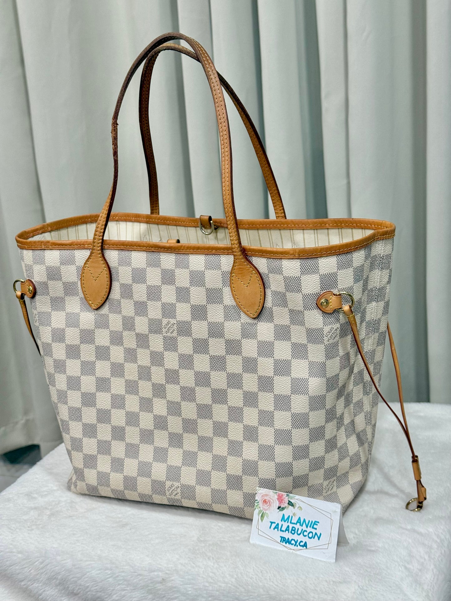 Louis Vuitton Neverfull MM Damier Azur Beige