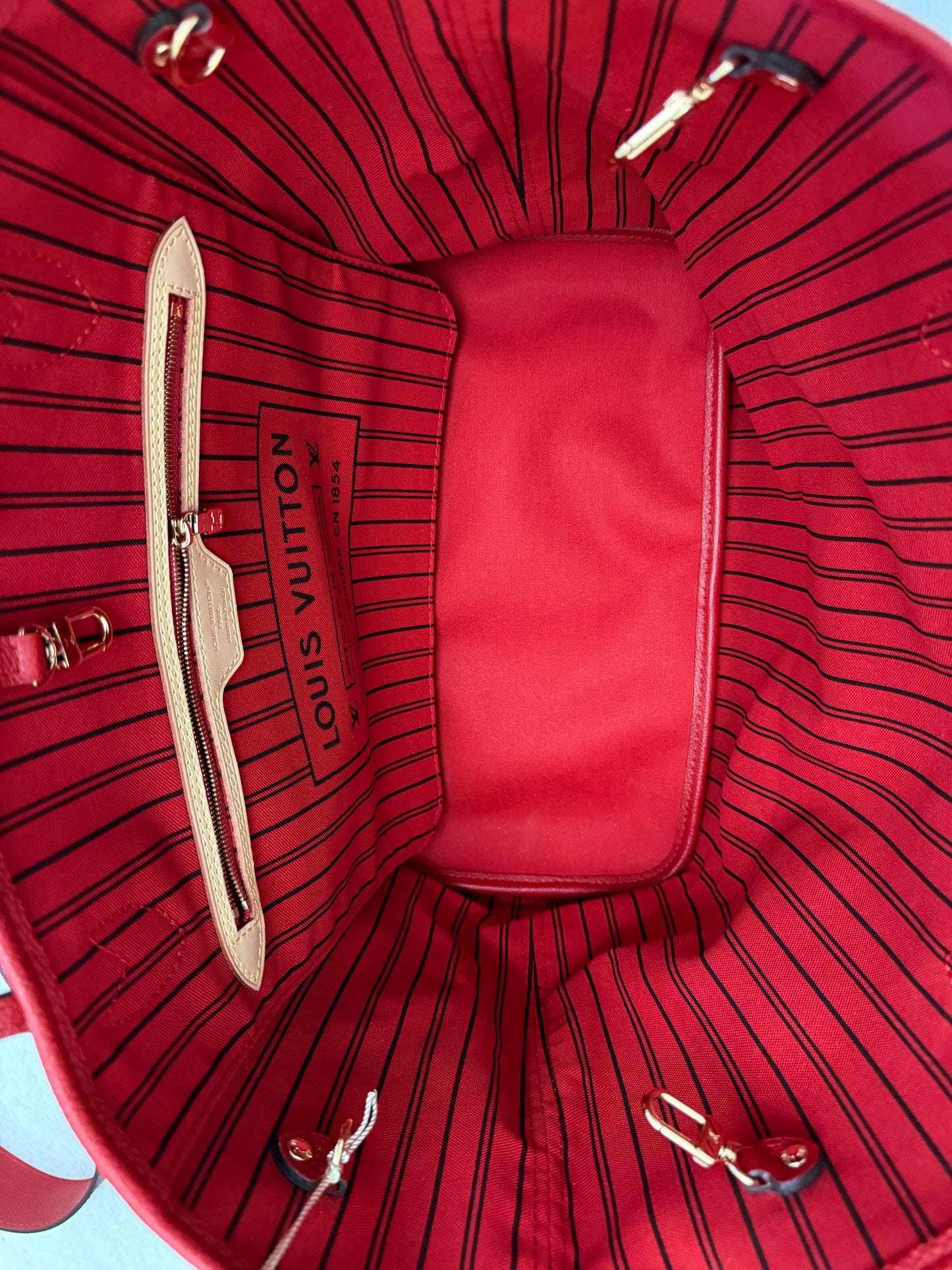 Louis Vuitton Neverfull MM Inside Out Bandouliere Safi Red