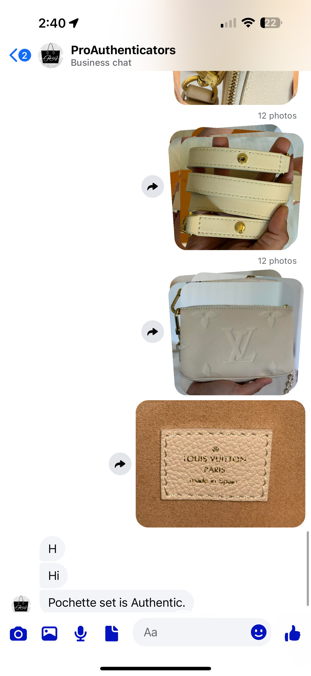 Louis Vuitton Small Pochette Giant Empreinte Cream from MPA