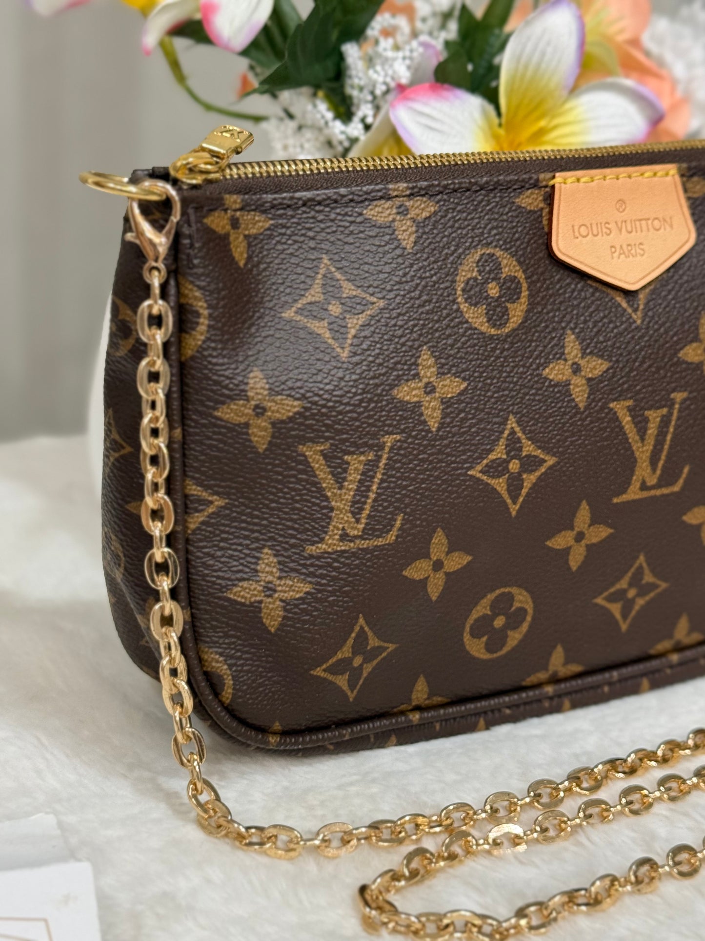 Louis Vuitton Multi Pochette Accessoires with Light Pink Strap