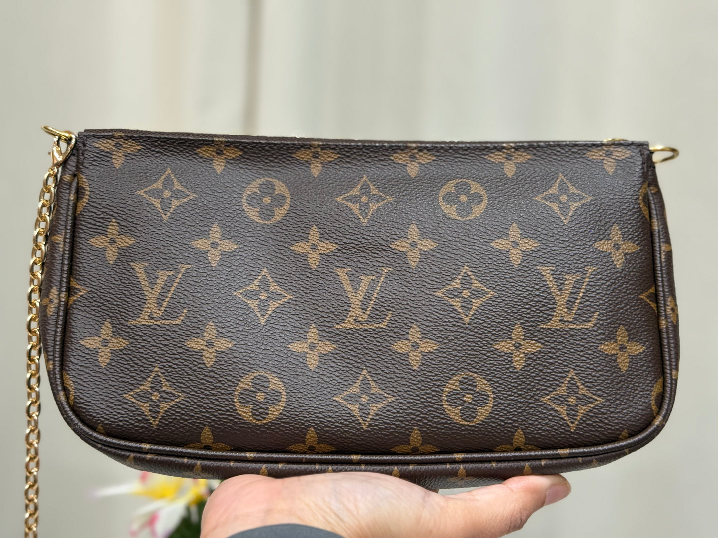 Louis Vuitton Multi Pochette Accessoires with Light Pink Strap