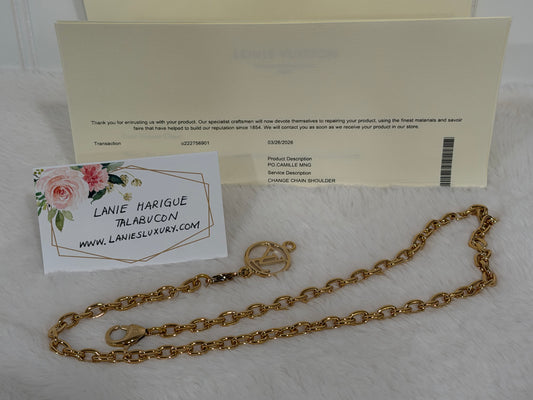 Louis Vuitton Long Metal Chain Strap and Medallion from Pochette Camille