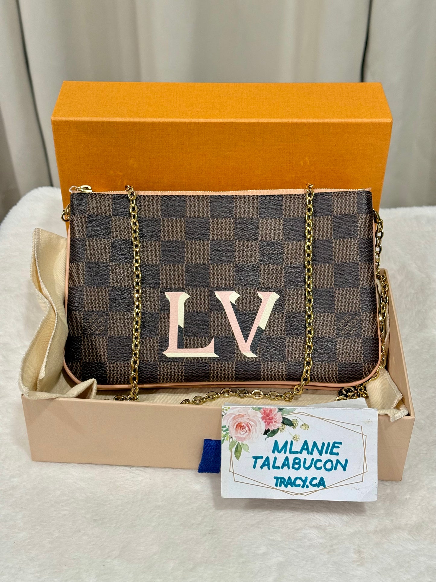 Louis Vuitton Double Zip Pochette Damier Ebene