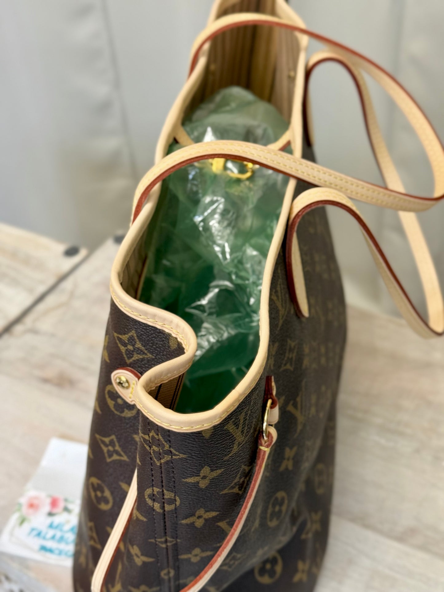 Louis Vuitton Neverfull MM Mono Beige Bag Only