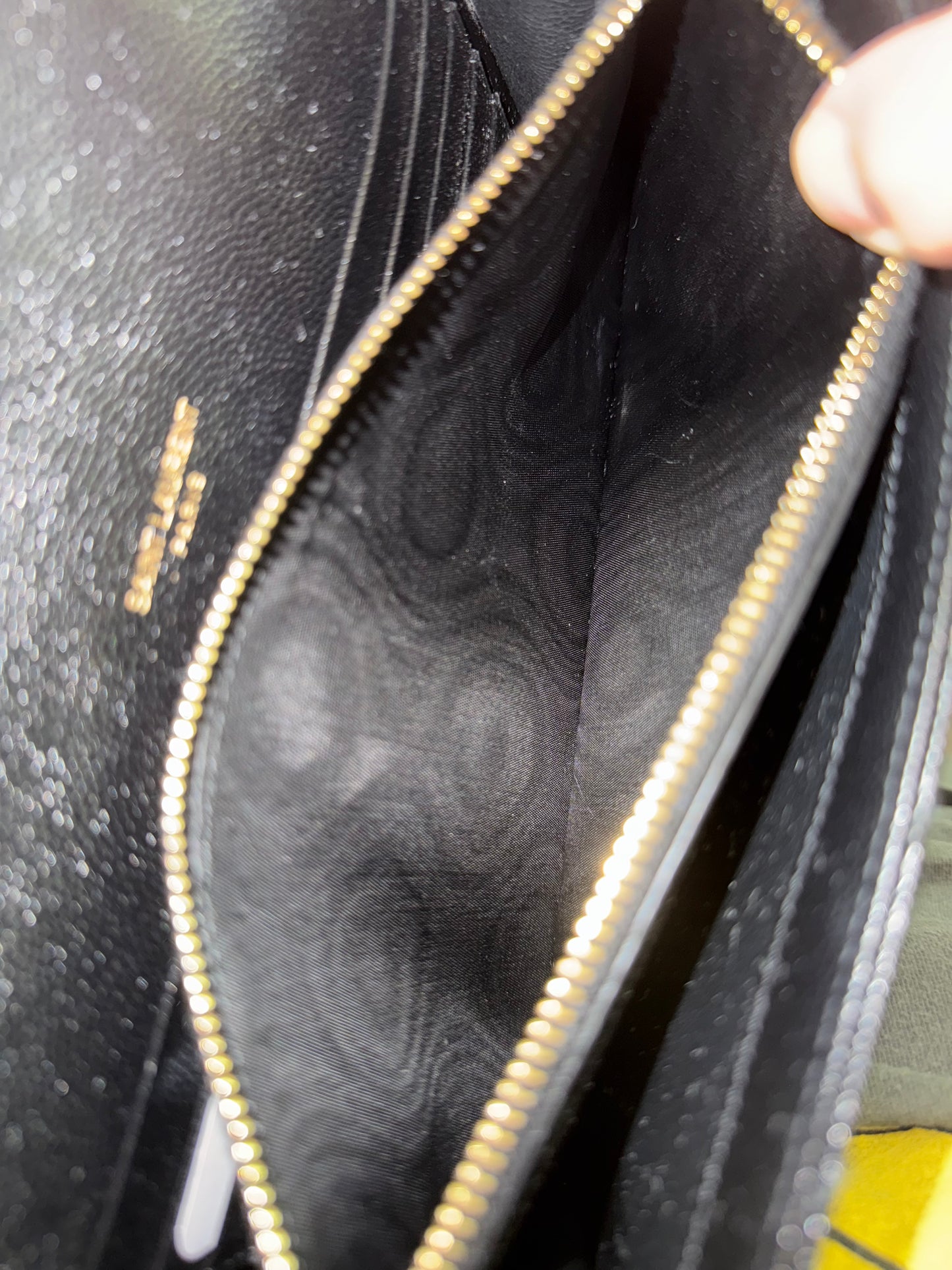 YSL Cassandre Wallet on Chain In Black Grained Leather with Gold HW