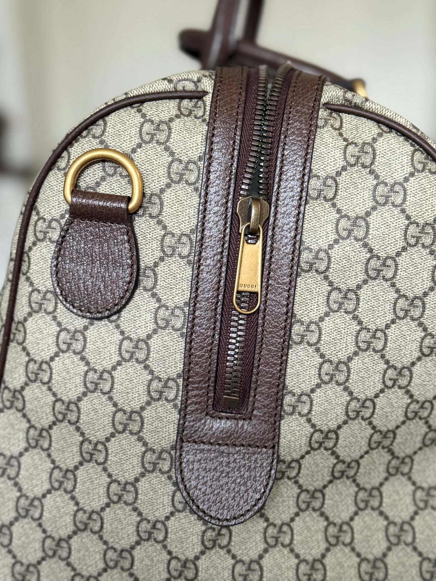 Gucci Ophidia GG Carry-On Supreme Beige Canvas Duffel/Luggage