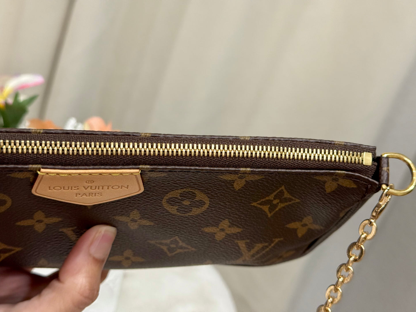 Louis Vuitton Multi Pochette Accessoires with Light Pink Strap