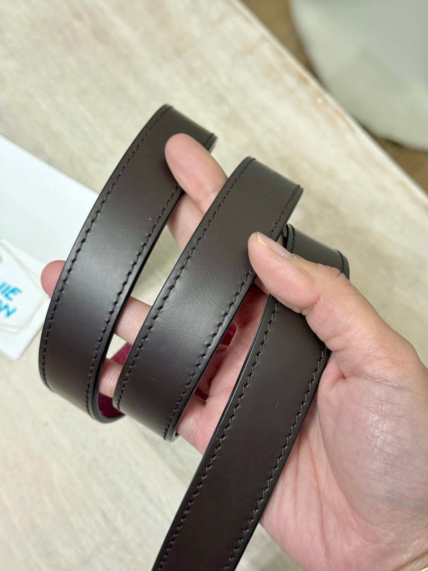Louis Vuitton Bond Street Reversible Brown/Bordeaux Leather Non Adjustable Strap