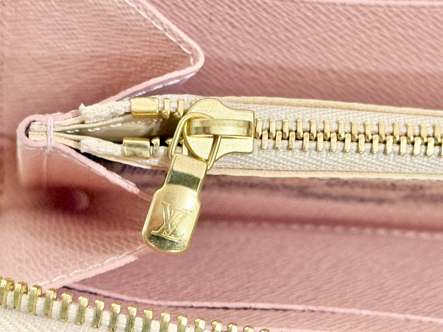 Louis Vuitton Clemence Damier Azur Rose Ballerine Wallet