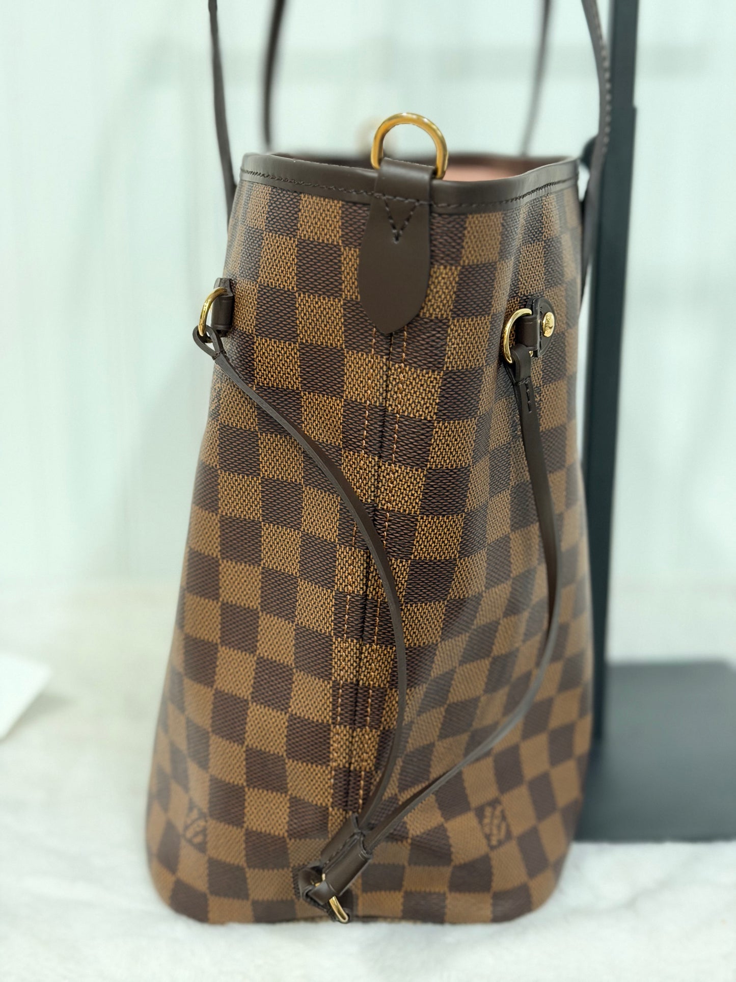 Louis Vuitton Neverfull MM Braided Damier Ebene Rose Quartz