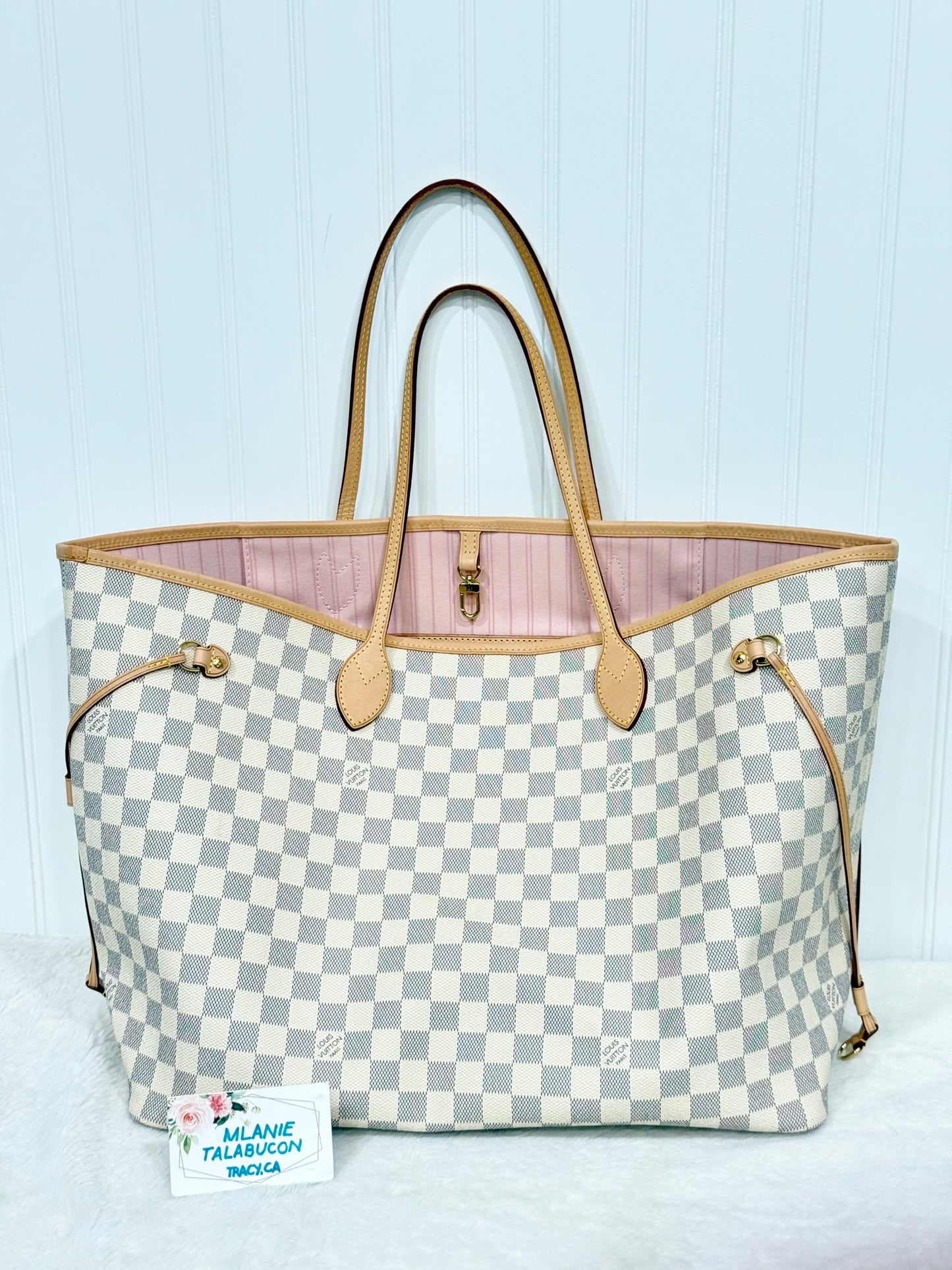 Louis Vuitton Neverfull GM in Damier Azur Rose Ballerine