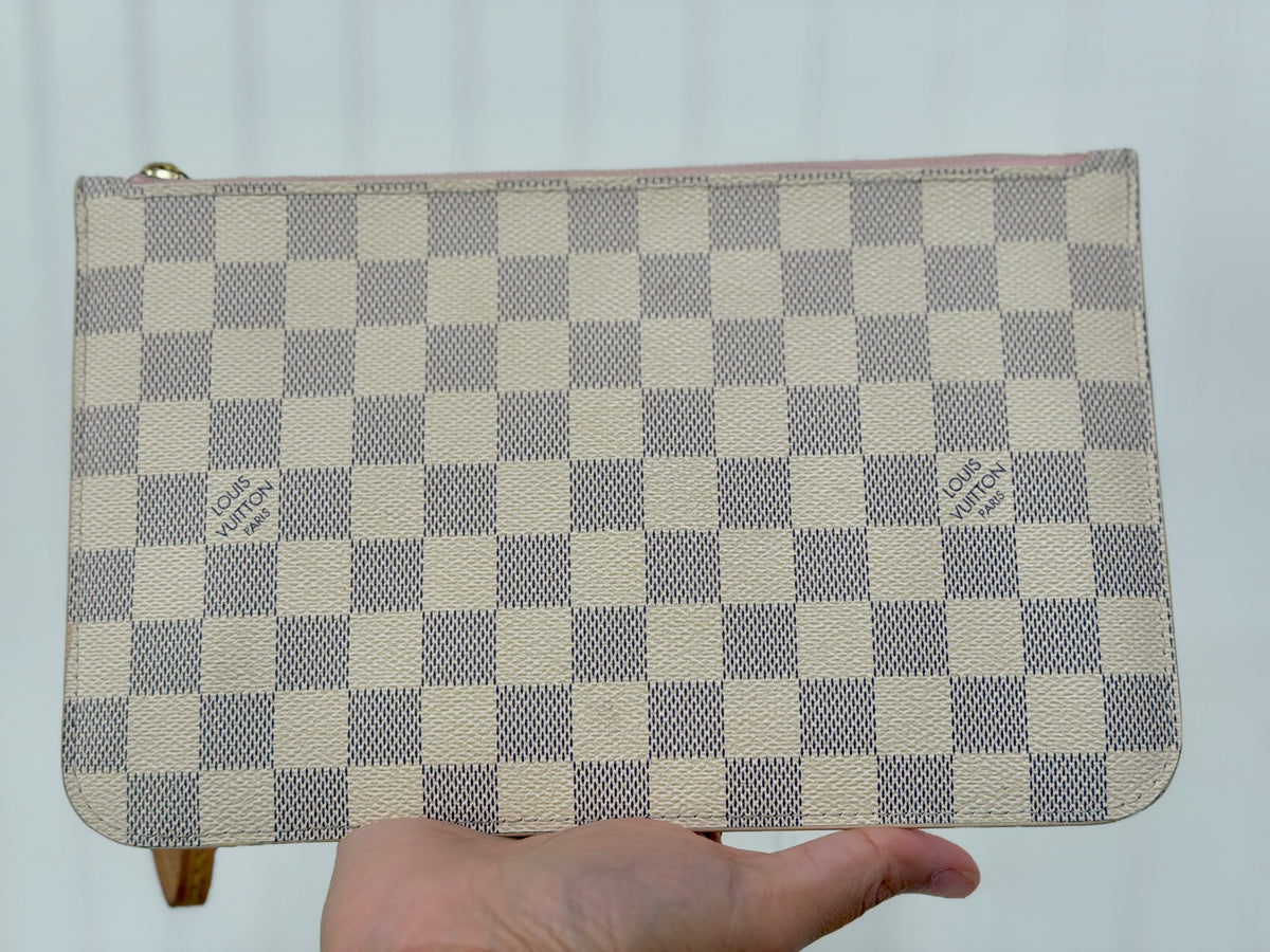 Louis Vuitton Neverfull MM/GM Damier Azur Rose Ballerine Pouch