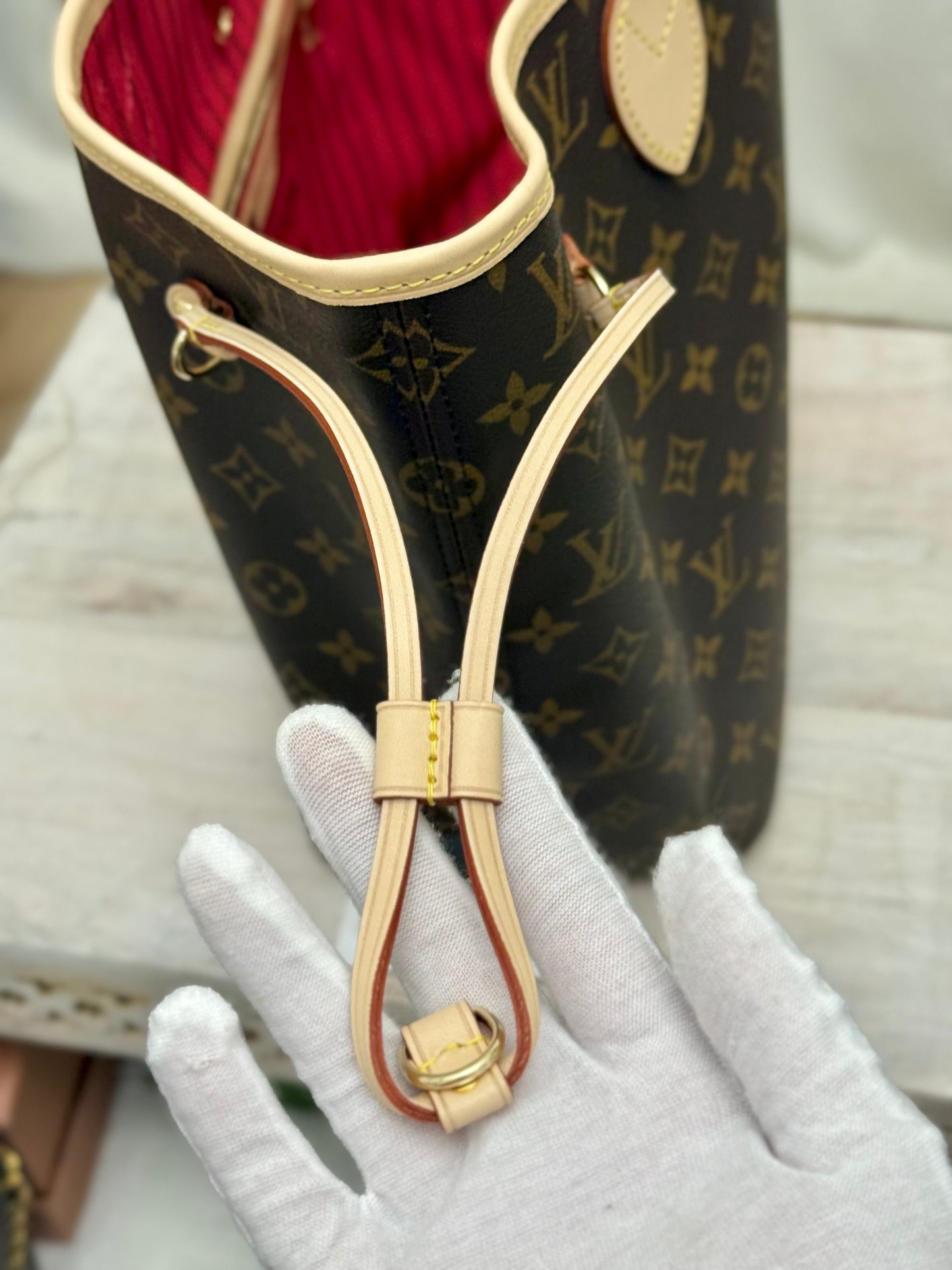 Louis Vuitton Neverfull MM Mono Cerise Bag Only