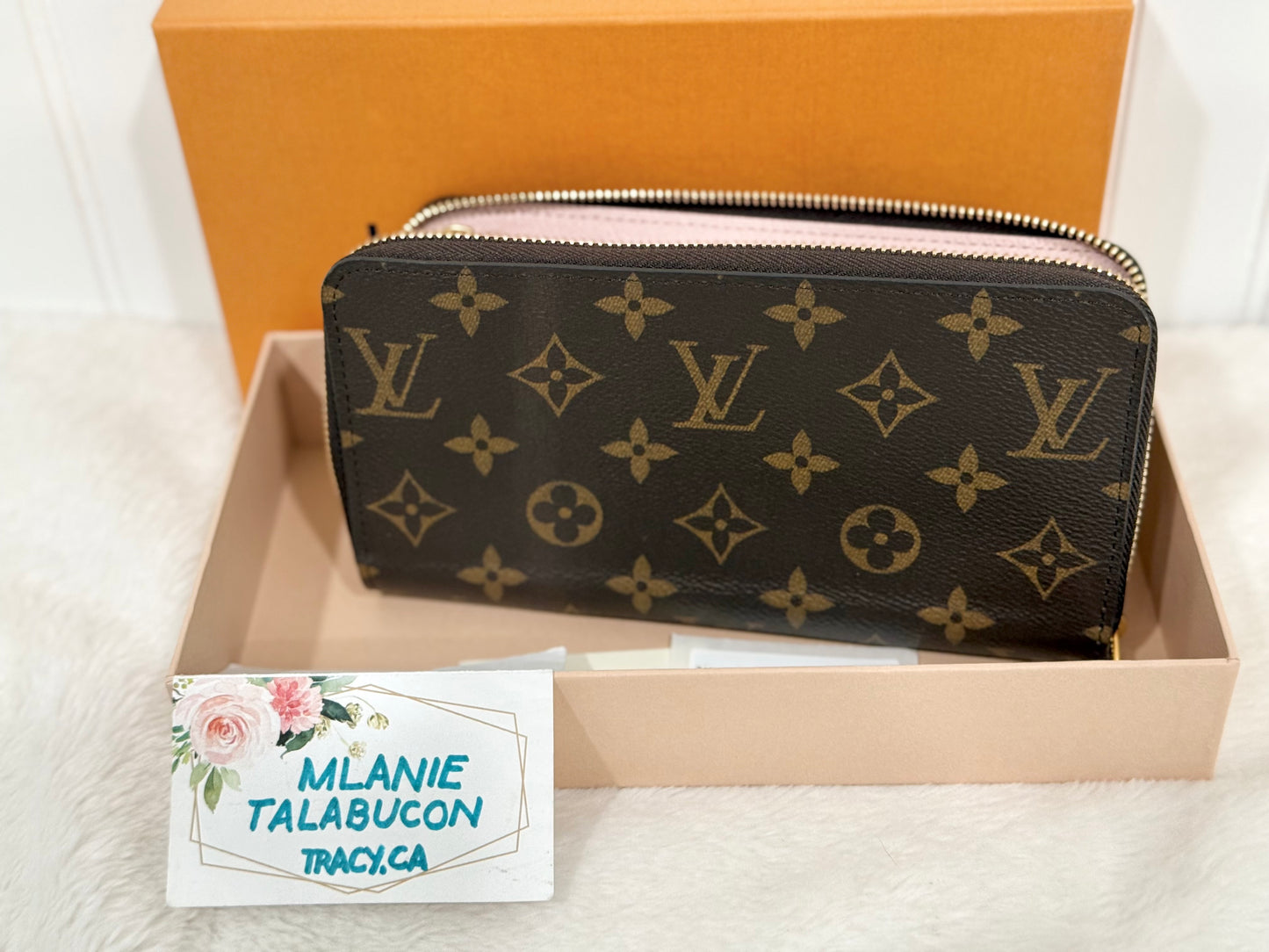 Louis Vuitton Zippy Wallet Mono Rose Ballerine