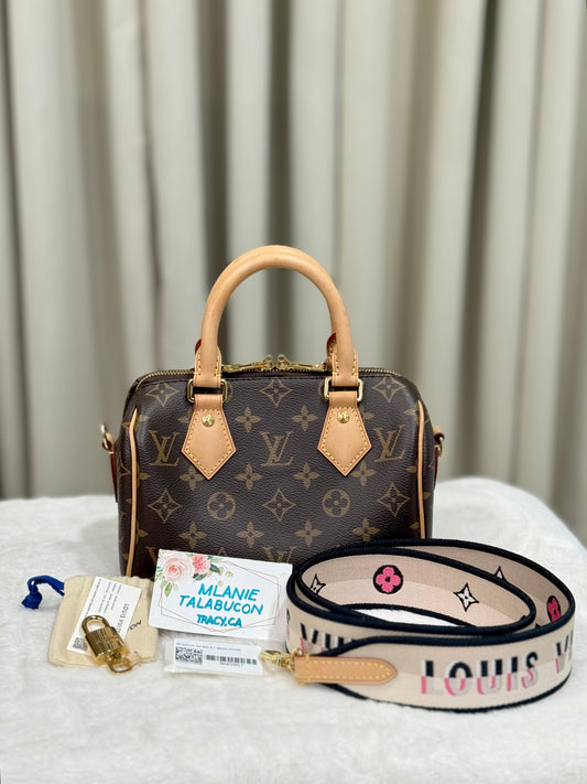 Louis Vuitton Speedy Bandouliere 20 Mono with Black/Pink Strap