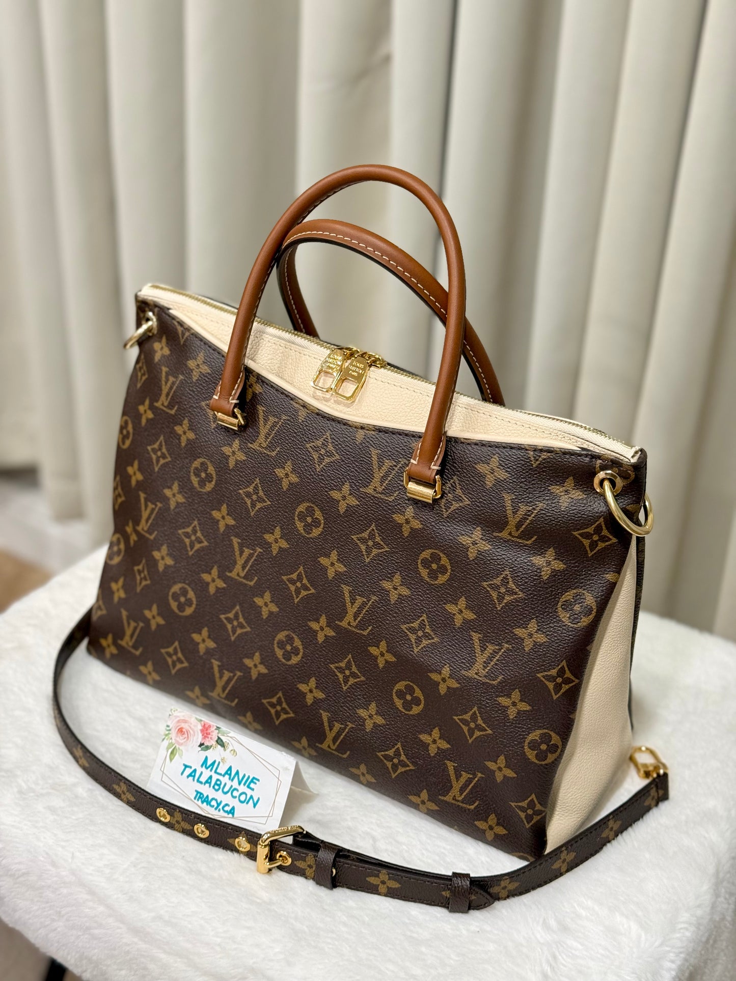Louis Vuitton Pallas MM Cream Tote