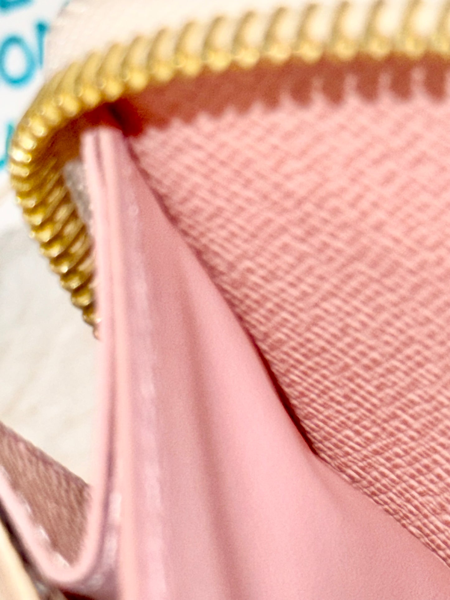 Louis Vuitton Clemence Damier Azur Rose Ballerine Wallet