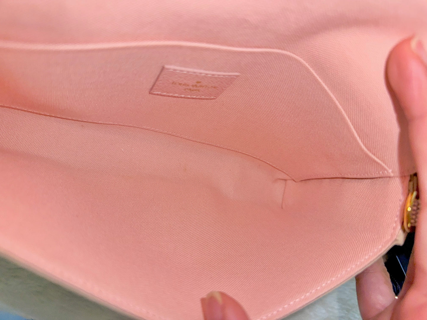 Louis Vuitton Pochette Felicie Damier Azur Rose Ballerine