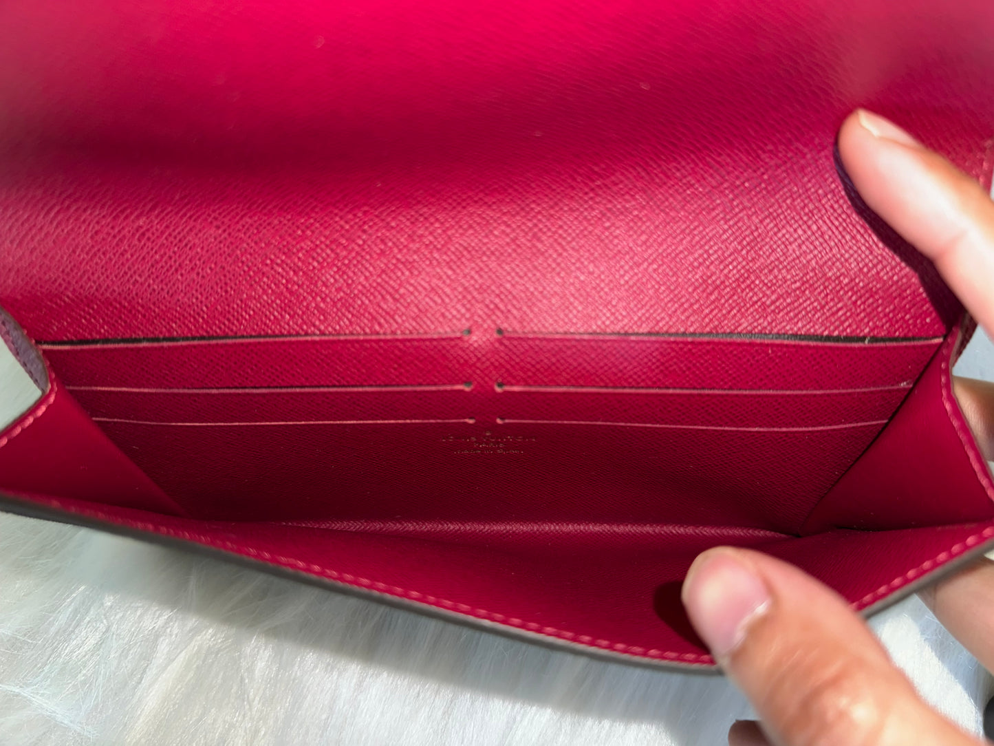 Louis Vuitton Jeanne Mono Fuchsia Wallet with Inserts