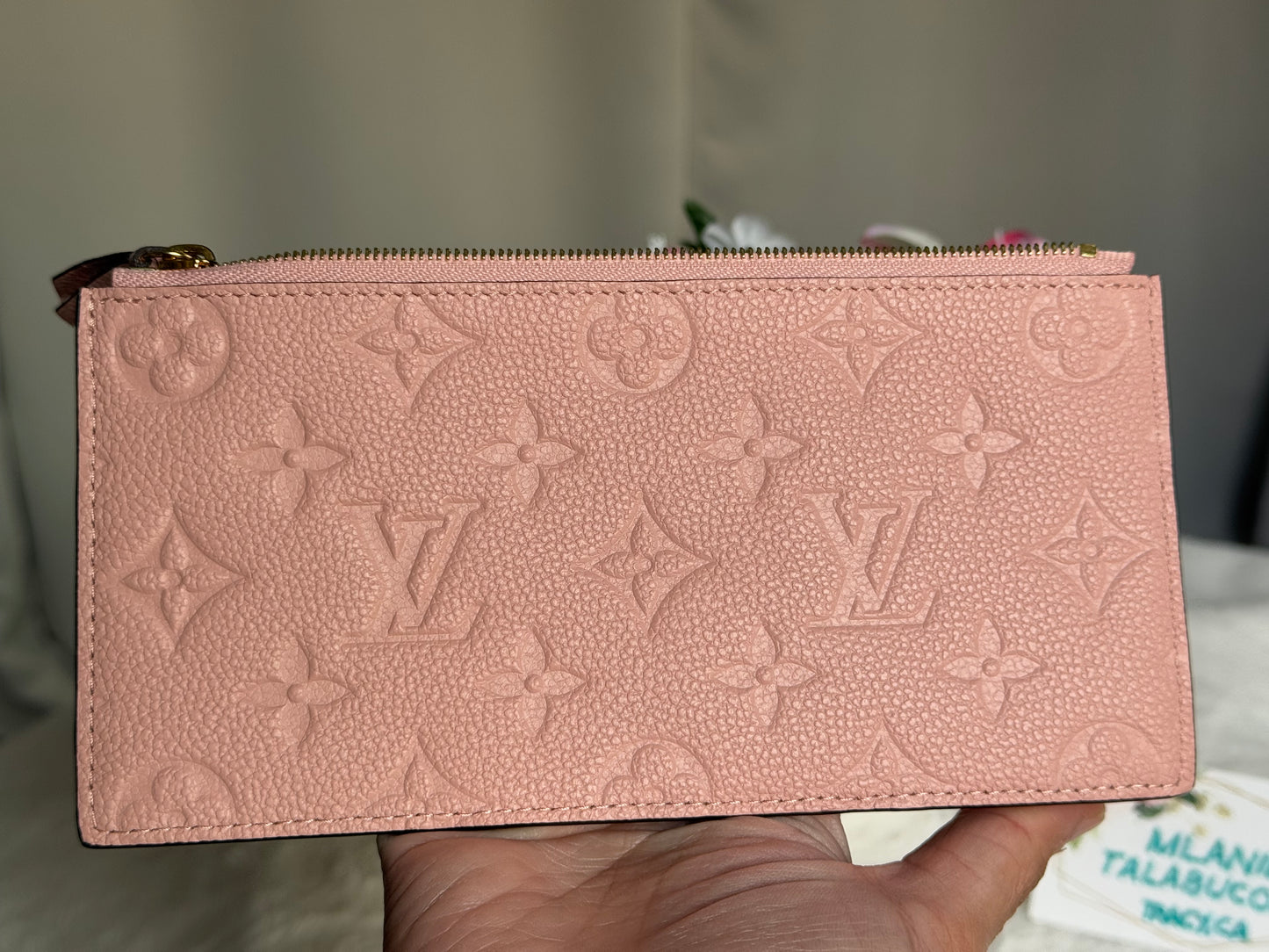 Louis Vuitton Felicie Pochette Empreinte Rose Poudre with inserts