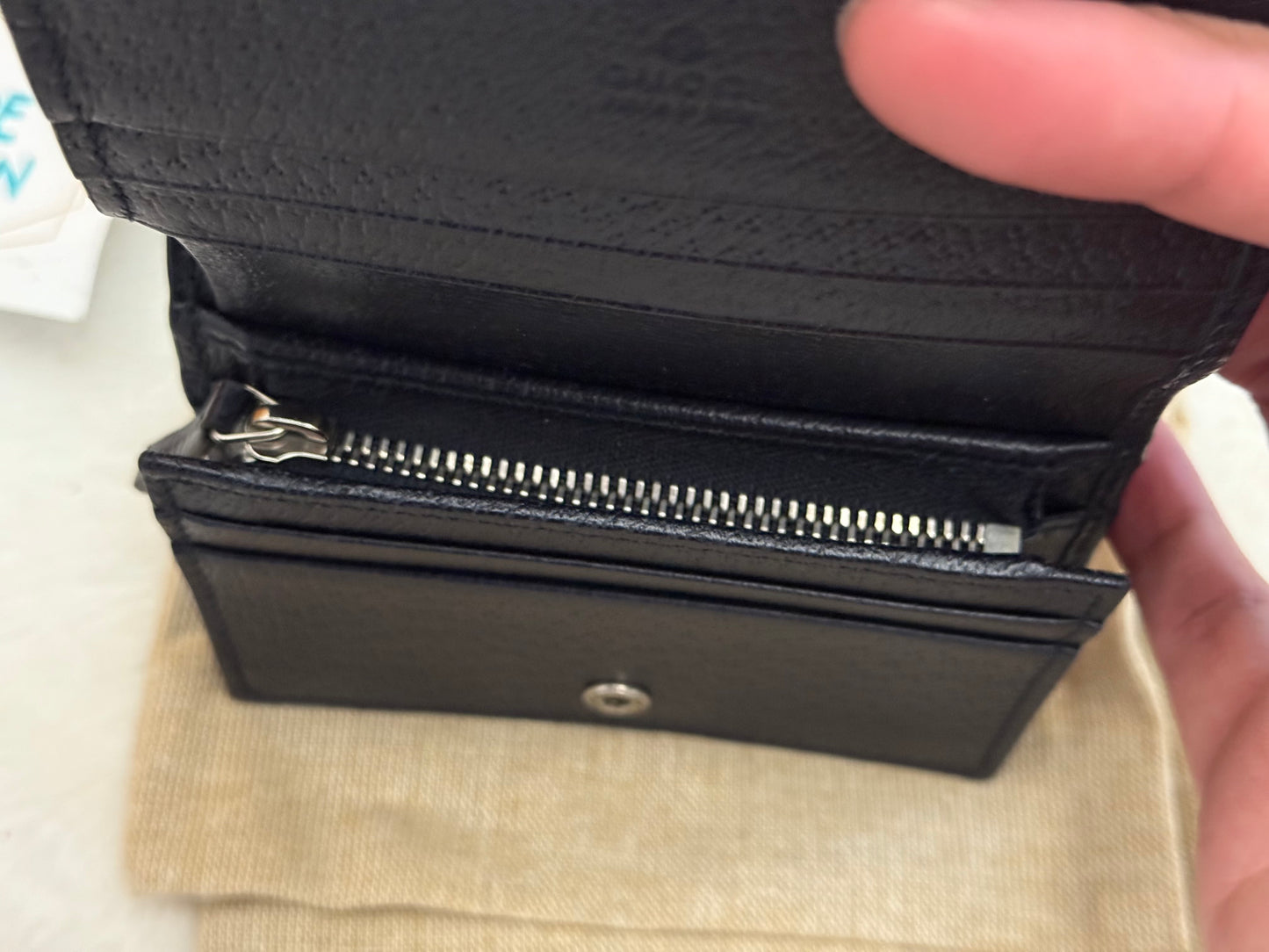 Gucci GG Supreme Monogram Textured Dollar Calfskin Web Ophidia Card Case Beige Blue