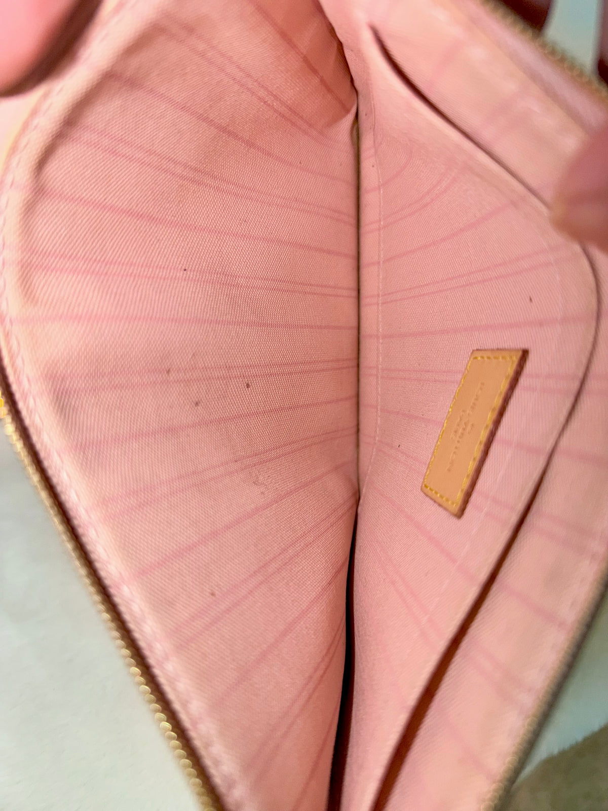 Louis Vuitton Neverfull MM/GM Damier Azur Rose Ballerine Pouch