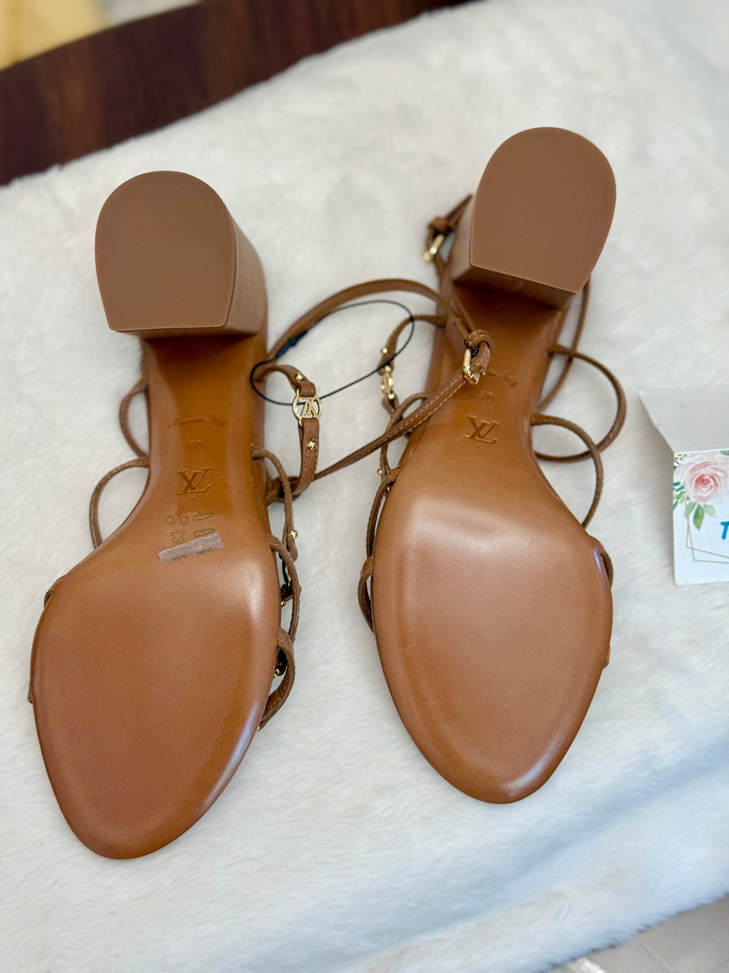 Louis Vuitton Roma Sandals Cognac Size 40