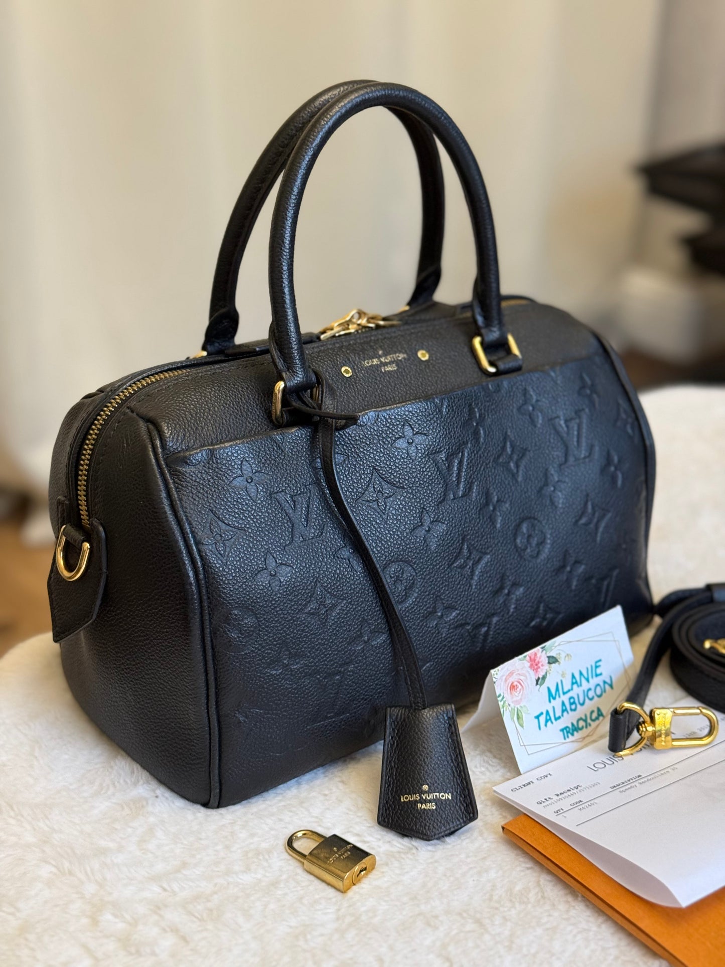 Louis Vuitton Speedy 25 Bandouliere Mono Empreinte Black/Noir