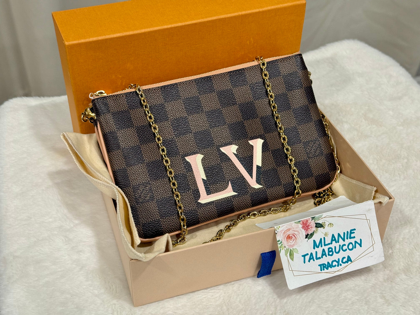 Louis Vuitton Double Zip Pochette Damier Ebene