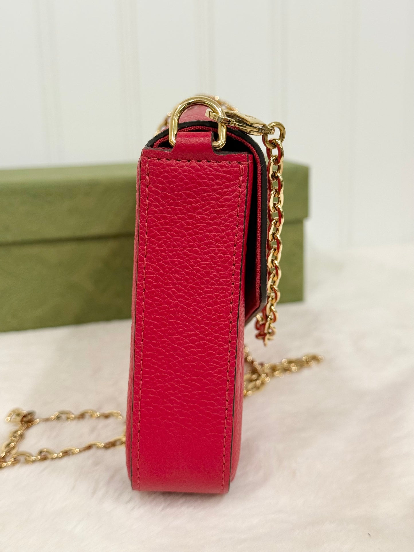 Louis Vuitton Felicie Pochette Mono Empreinte Scarlet Red