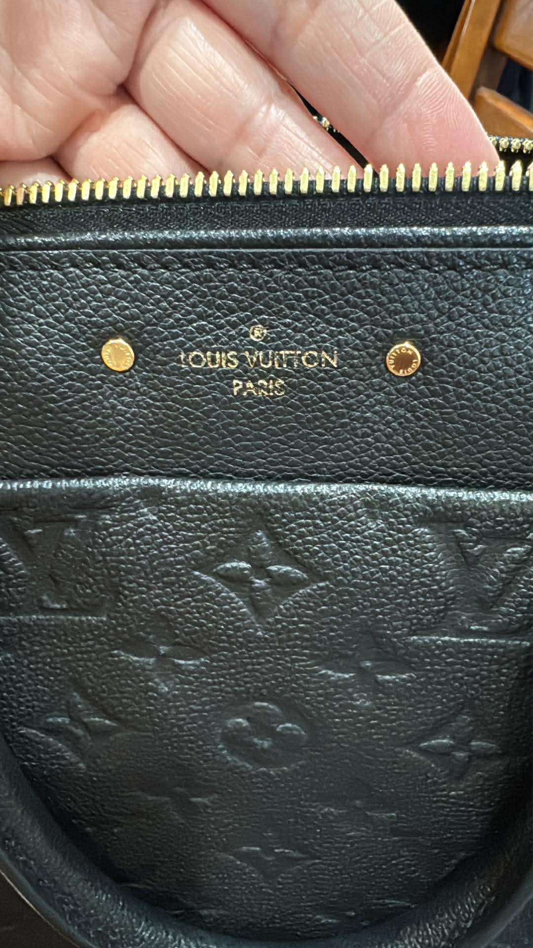 Louis Vuitton Speedy 30 Bandouliere Mono Empreinte Black