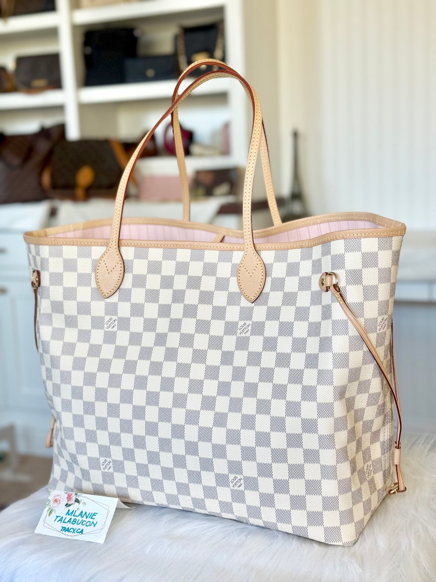 Louis Vuitton Neverfull GM in Damier Azur  Rose Ballerine MINT