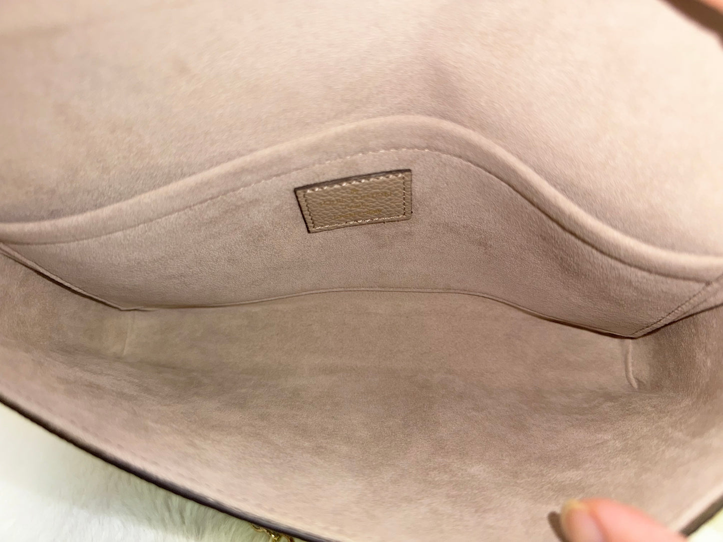 Louis Vuitton Felicie Pochette Giant Mono Empreinte Bicolor Dove Cream