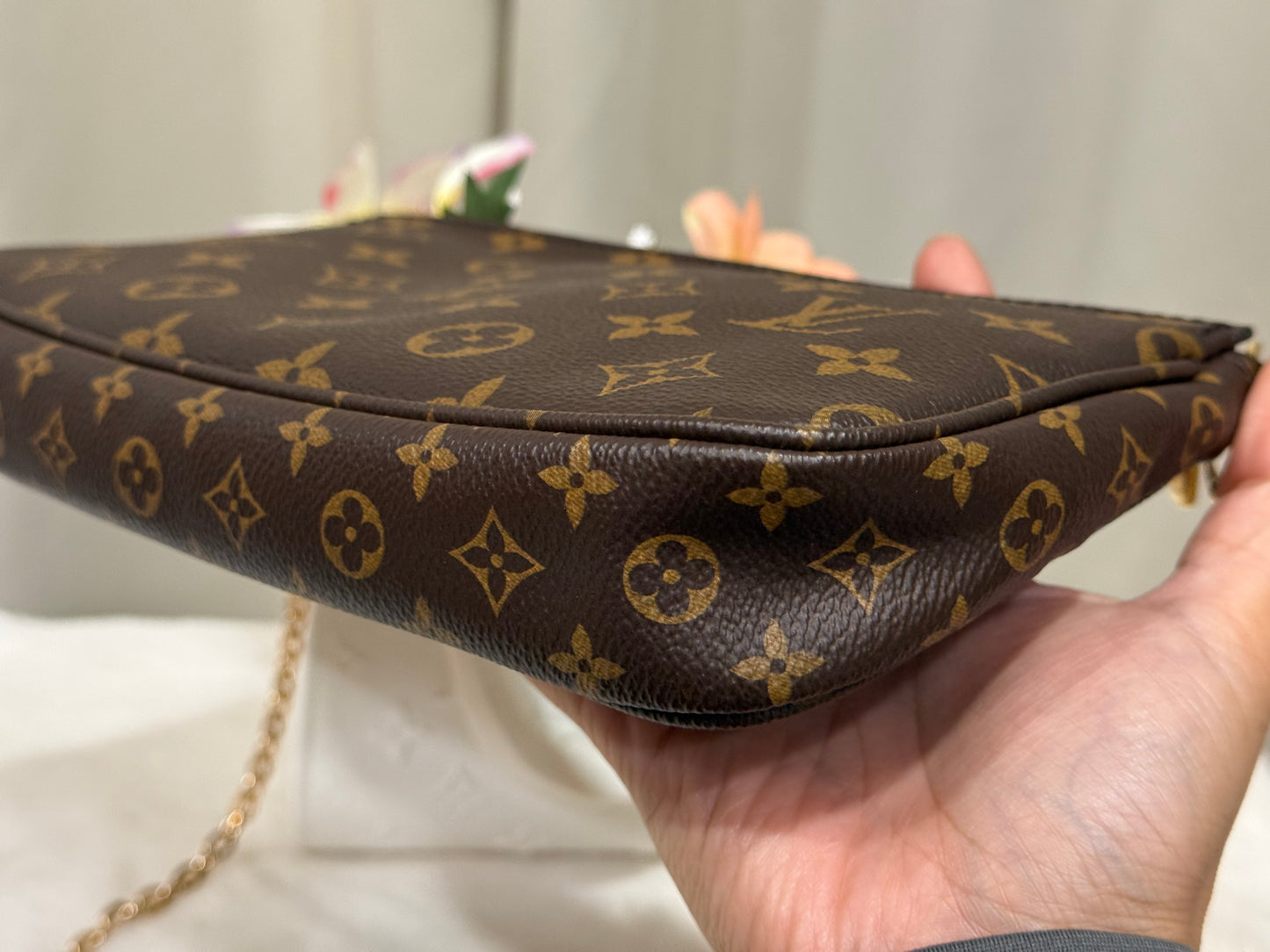 Louis Vuitton Multi Pochette Accessoires with Light Pink Strap