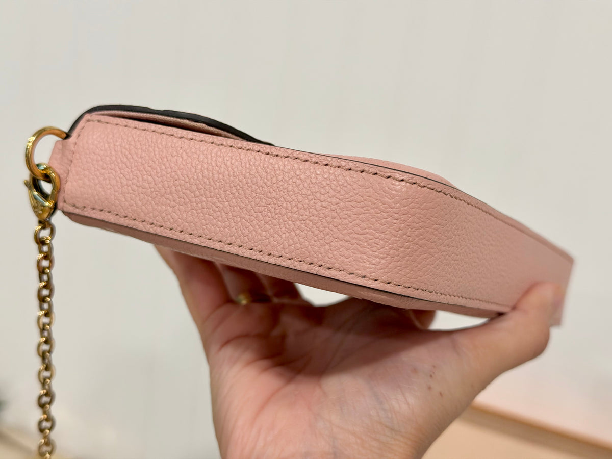 Louis Vuitton Felicie Pochette Empreinte Rose Poudre with Inserts