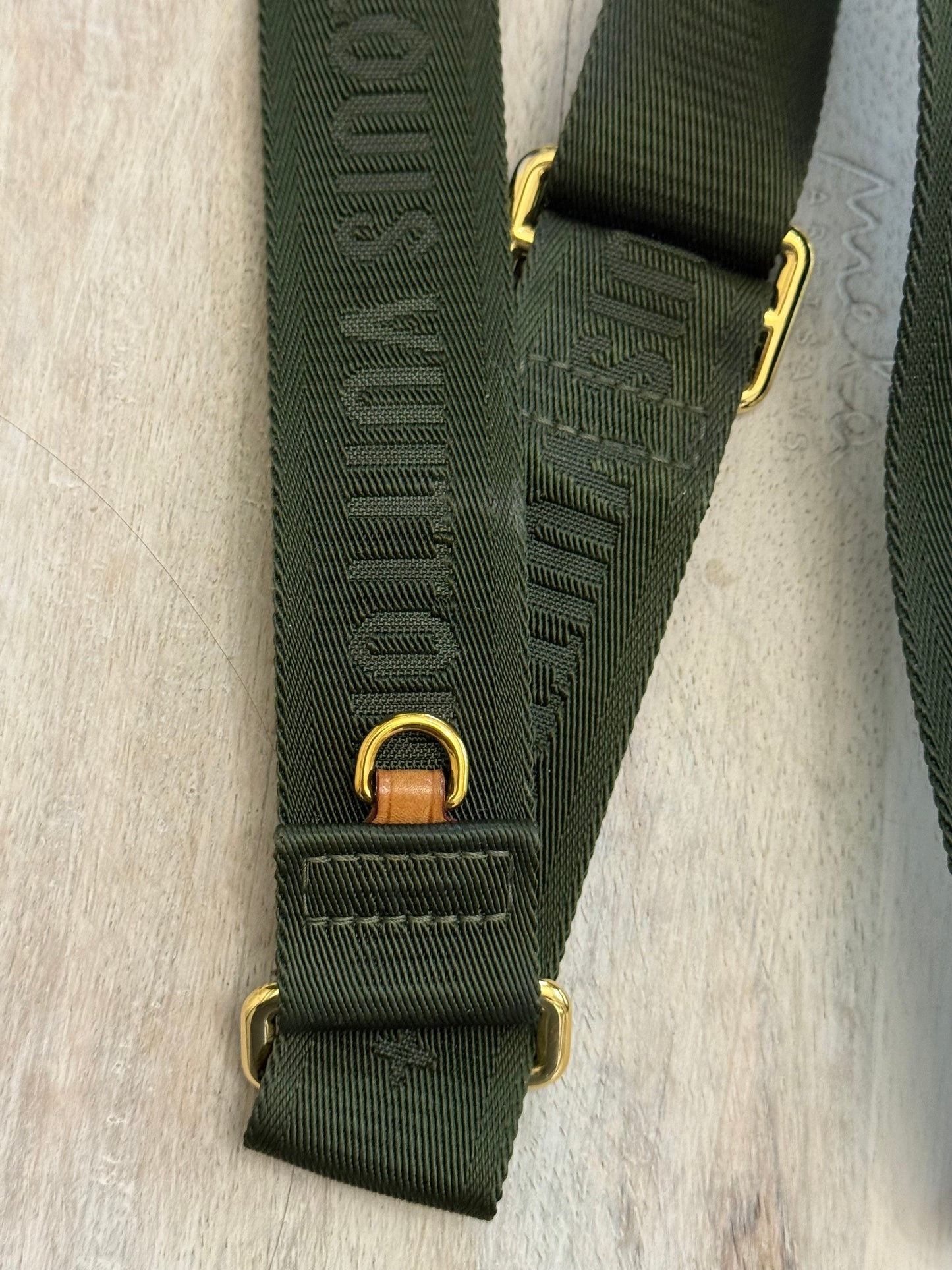 Louis Vuitton Jacquard Guitar Khaki Adjustable Strap