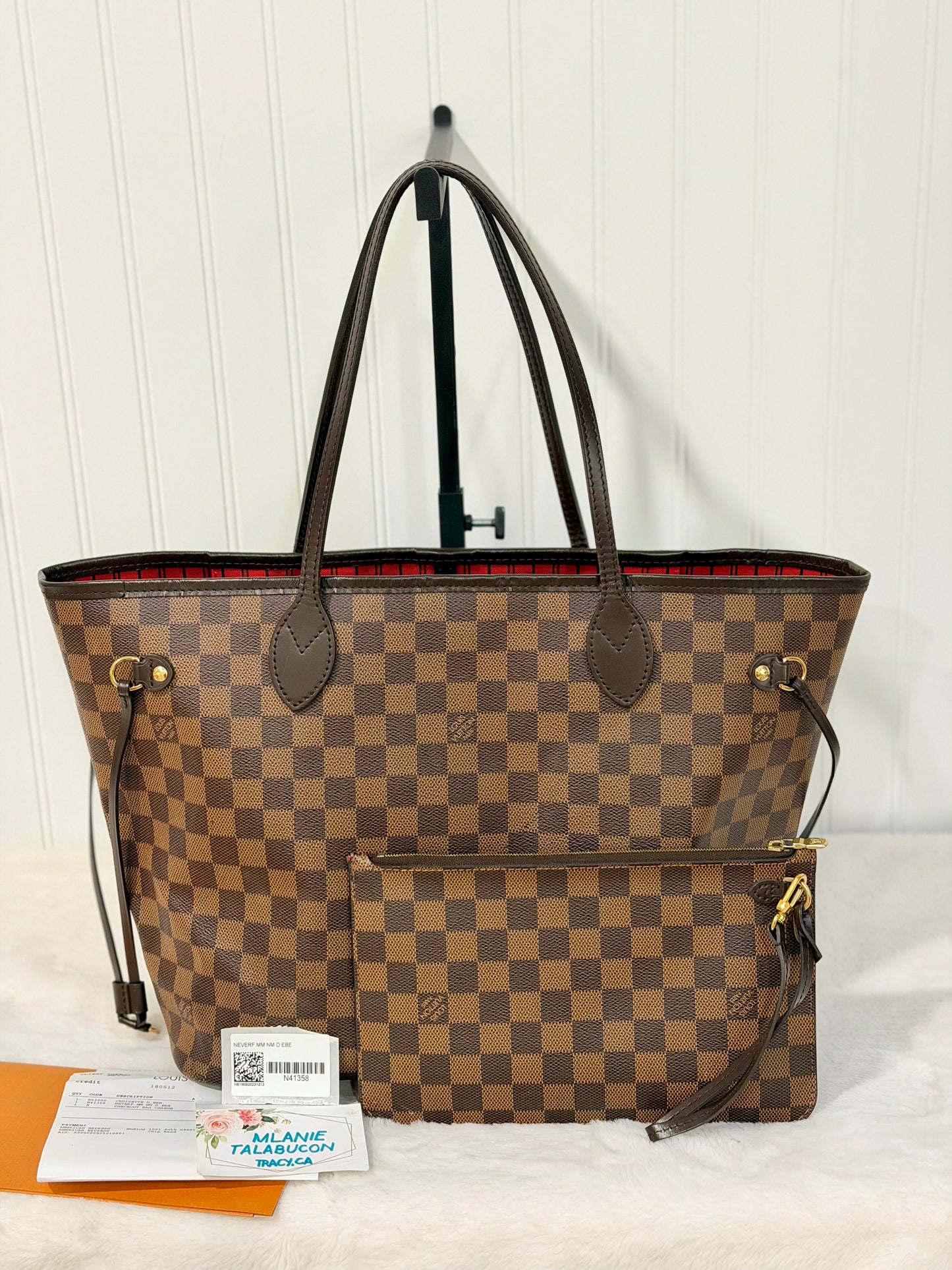 Louis Vuitton Neverfull MM DE Set (Bag and Pouch)