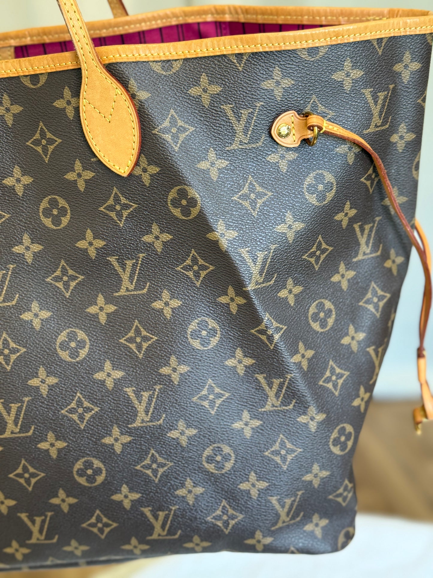 Louis Vuitton Neverfull GM Mono Pivoine Bag and Pouch