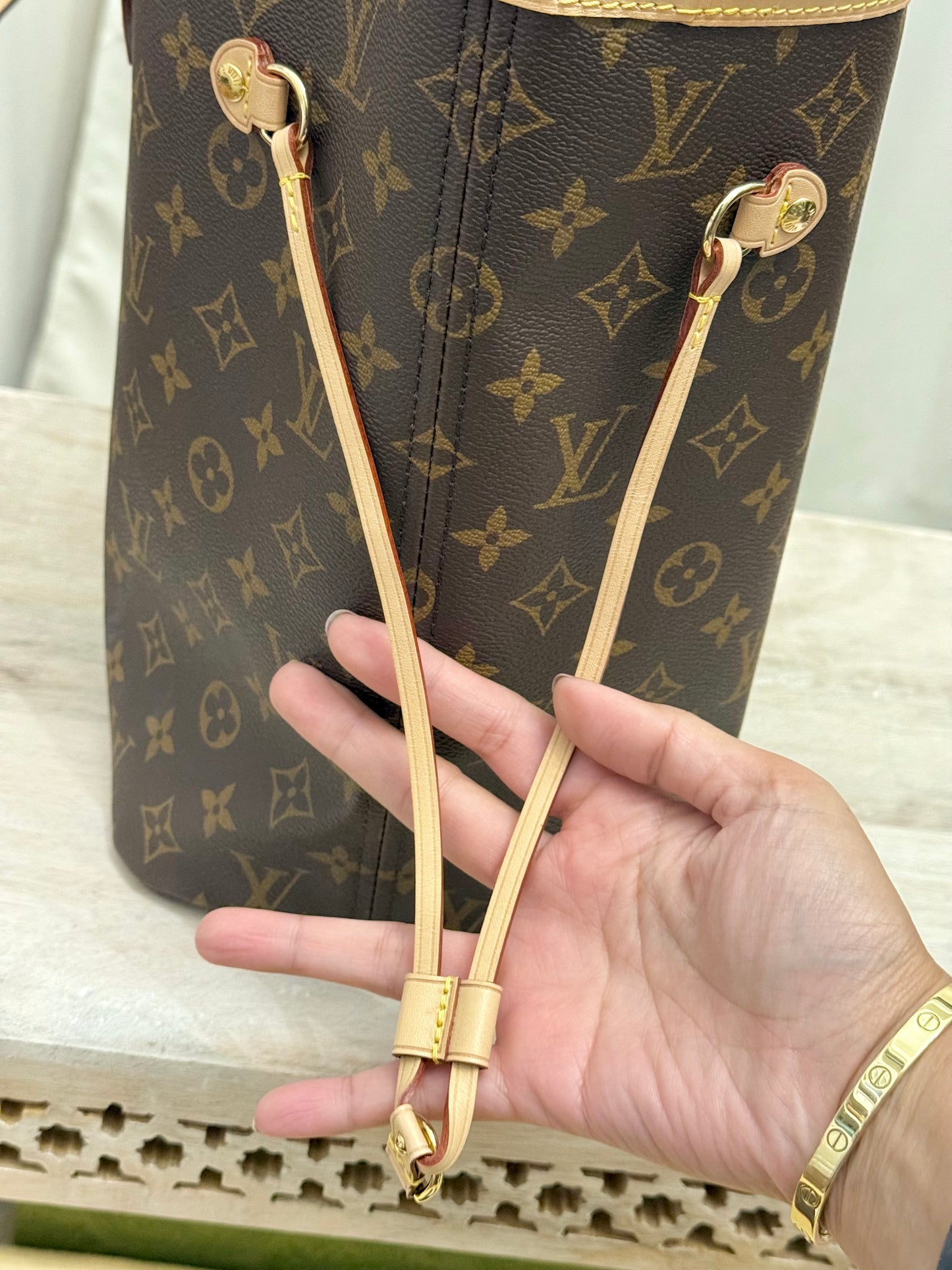 Louis Vuitton Neverfull MM Mono Pivoine Bag Only