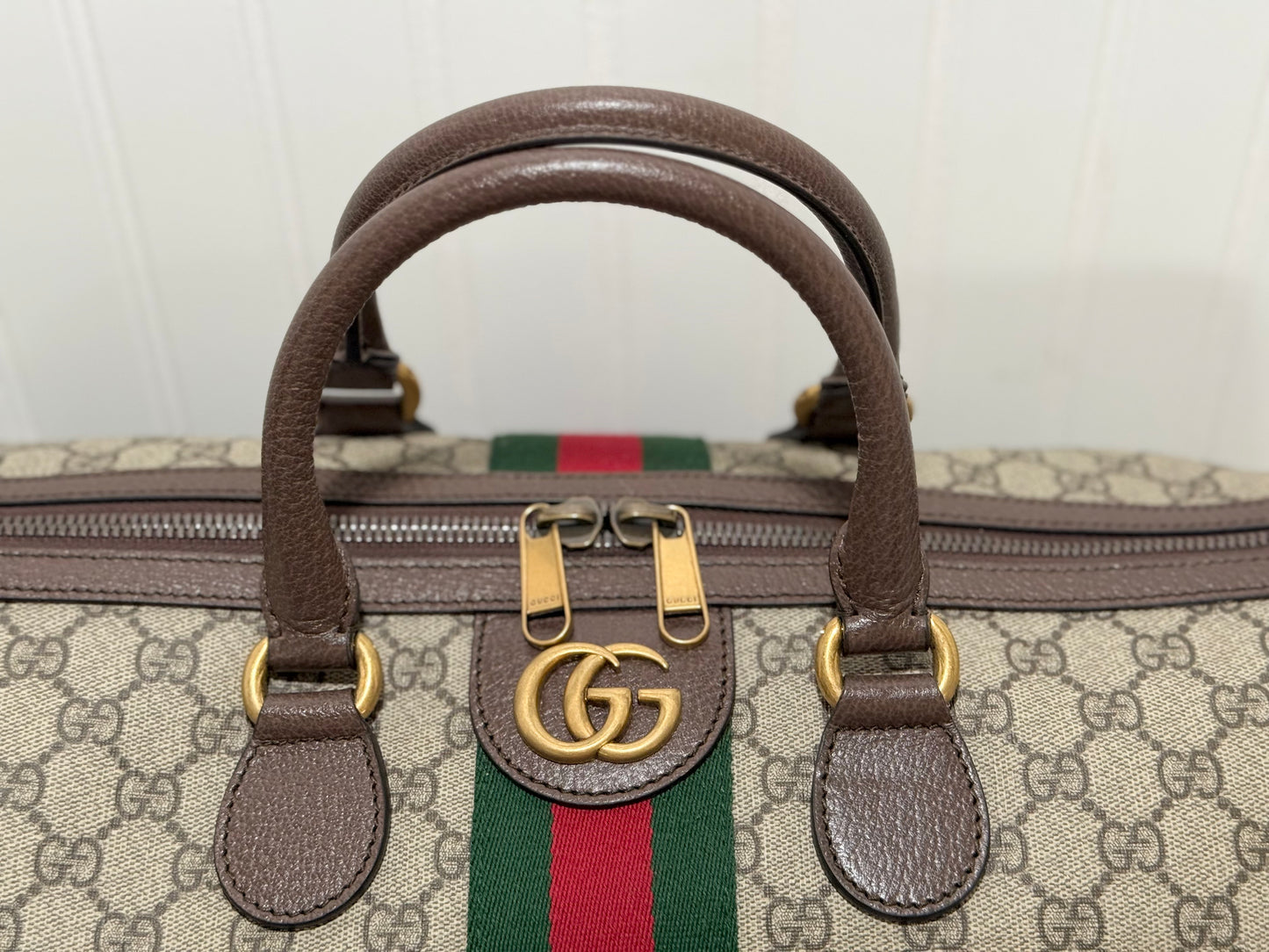 Gucci Ophidia GG Carry-On Supreme Beige Canvas Duffel/Luggage