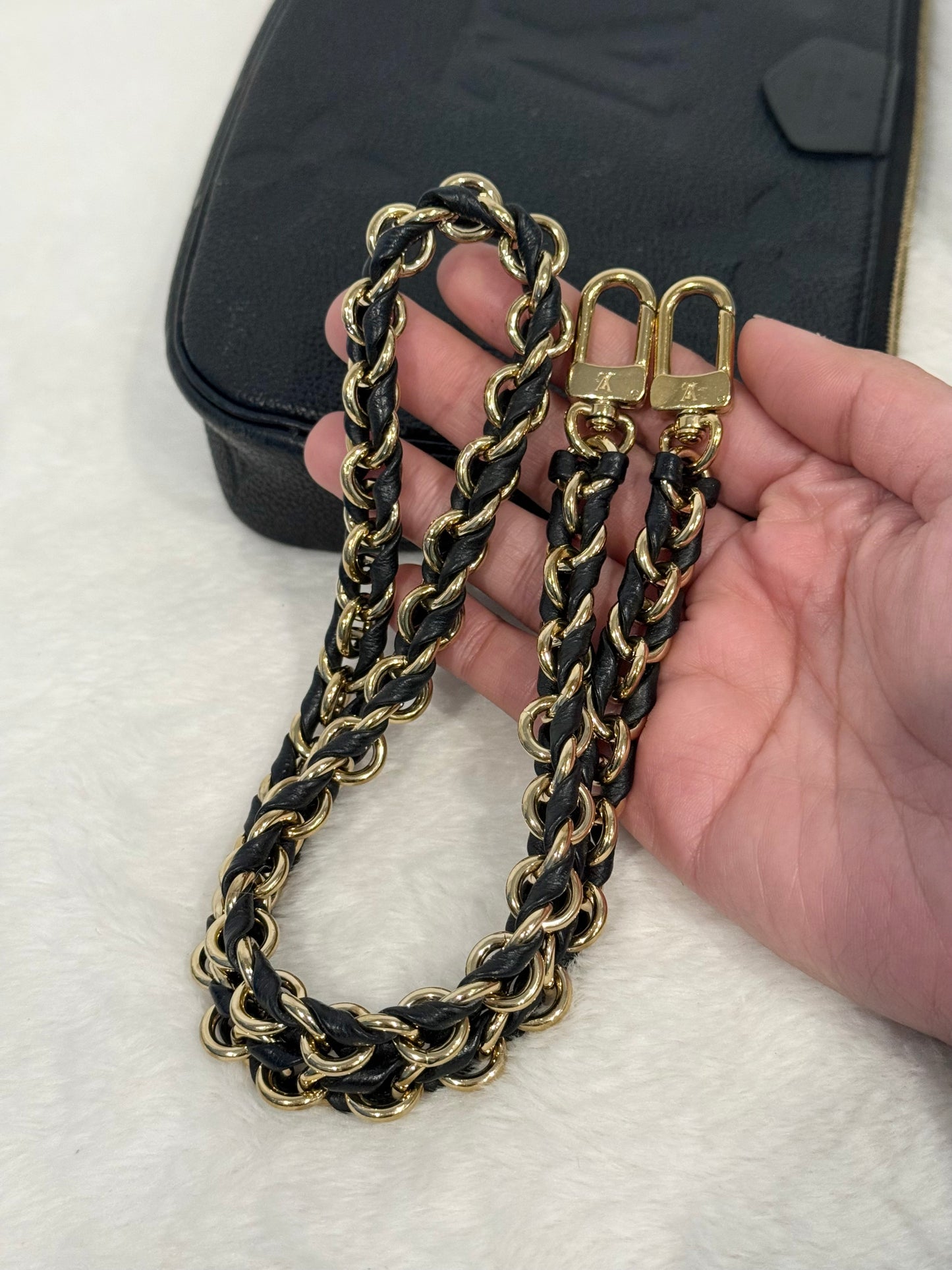 Louis Vuitton Large Pochette Mono Giant Black Empreinte with chain strap