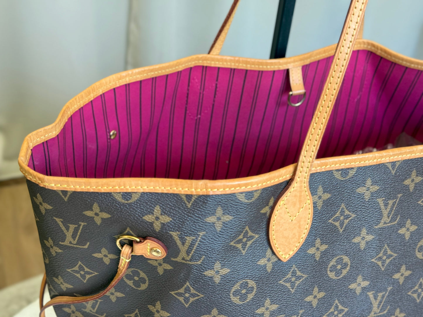 Louis Vuitton Neverfull GM Mono Pivoine Bag and Pouch